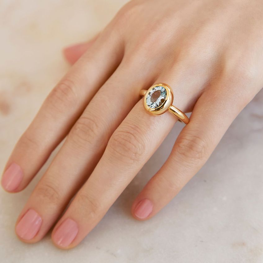 Bold Aquamarine Ring