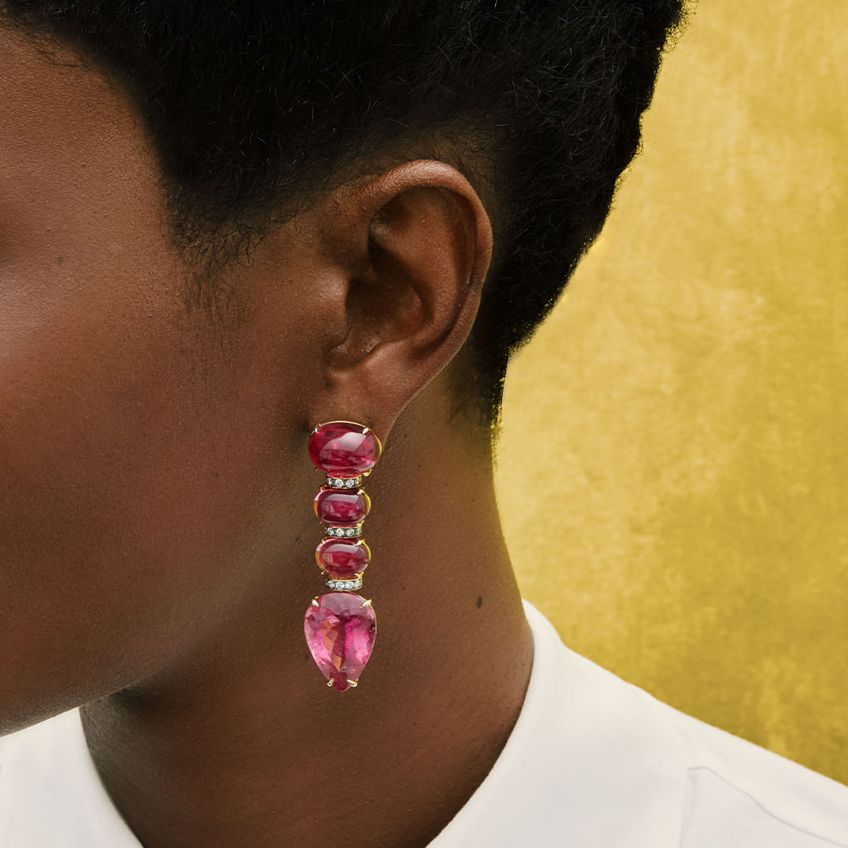 Anatha Rubellite Earrings