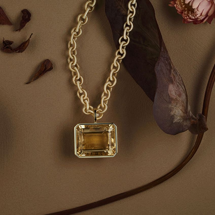 Yellow Citrine Mudra Necklace