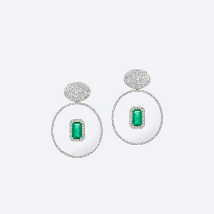 Illusion Emerald Earrings