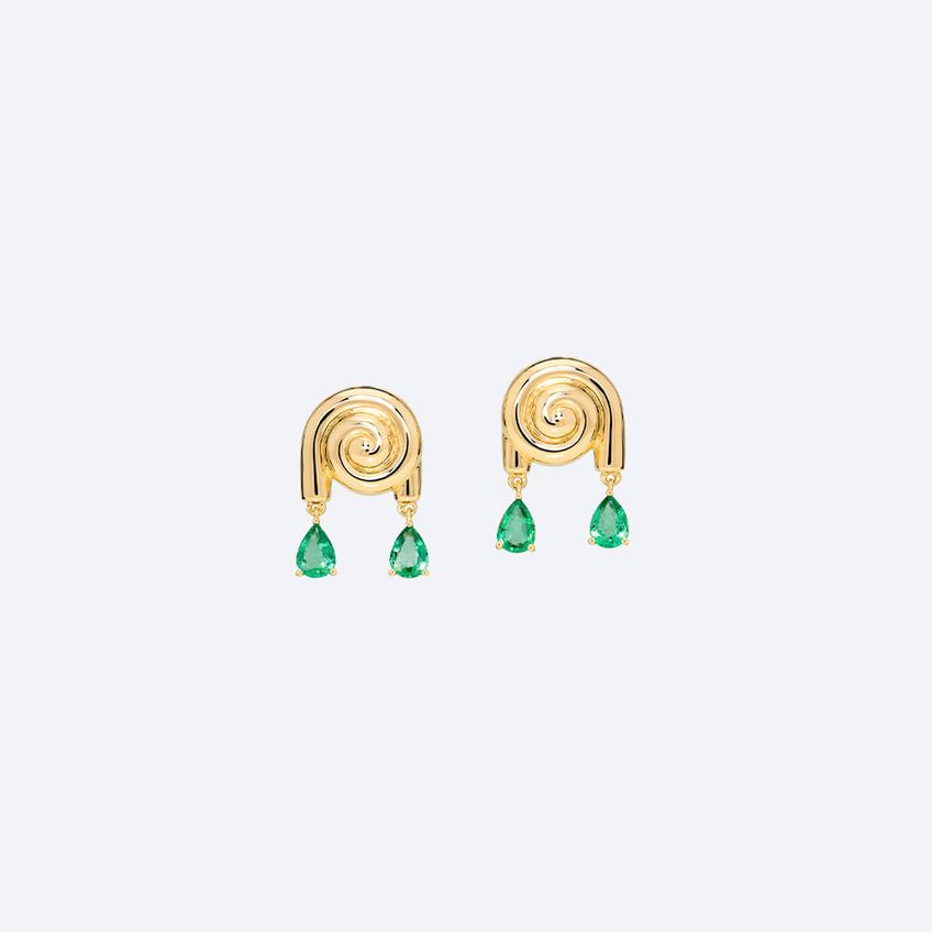 Spiralis Emerald Earrings