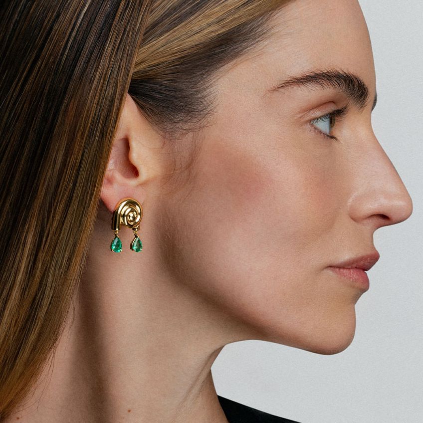 Spiralis Emerald Earrings