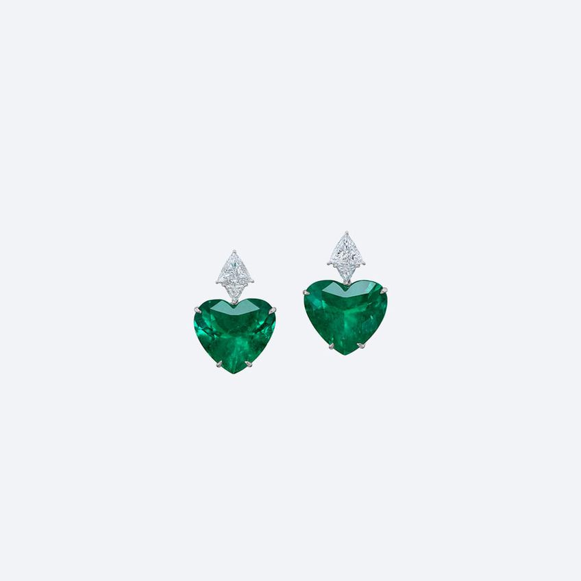 Heart Emerald Earrings