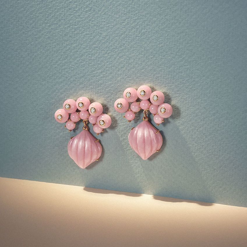 Floresta Pink Opal Earrings