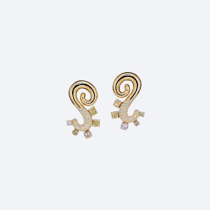 Diamond "S" Earrings