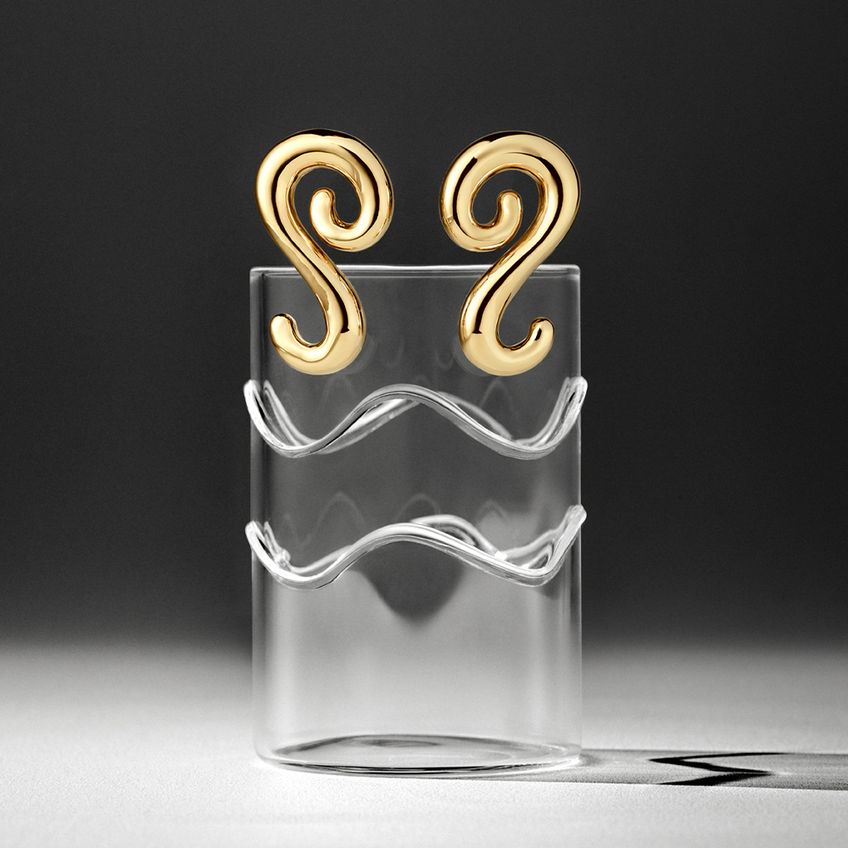 Gold "S" Earrings