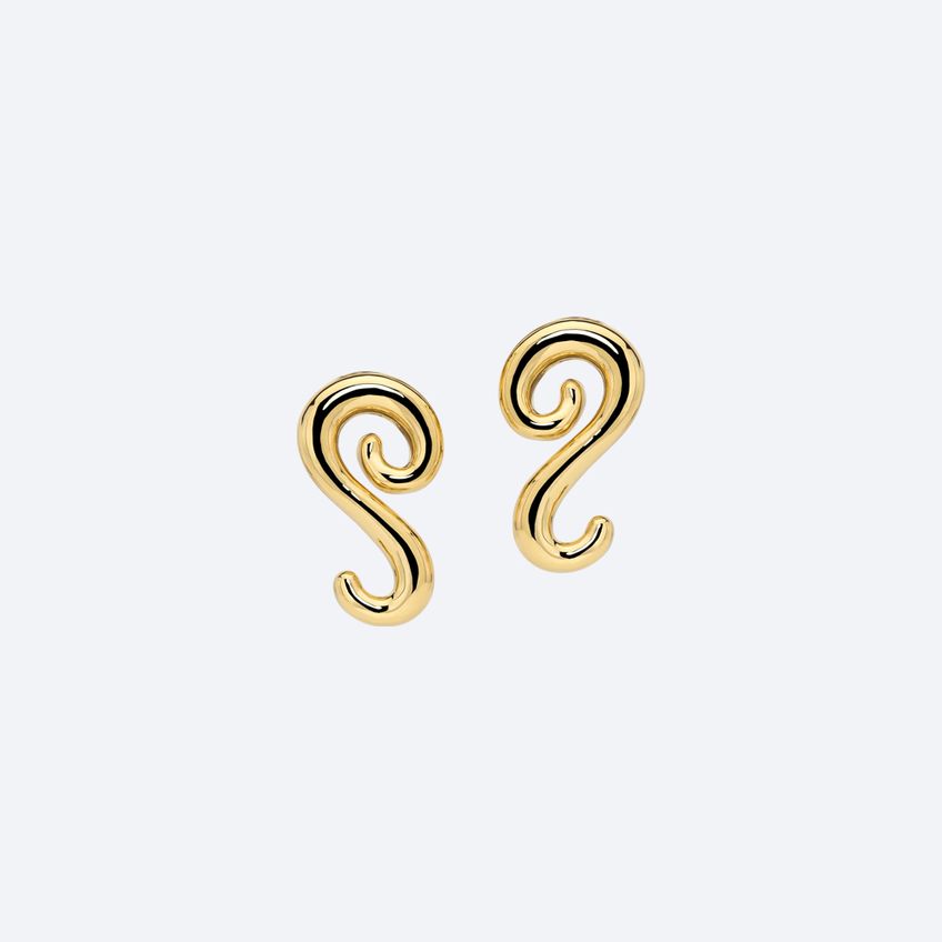 Gold "S" Earrings