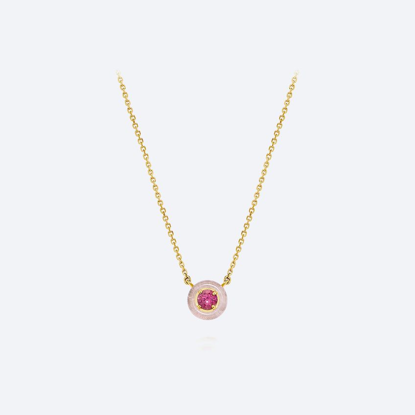 Frames Pink Quartz Necklace