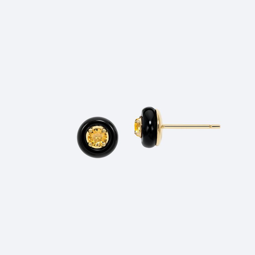 Frames Yellow Citrine Mini Earrings